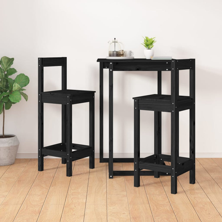 Barstoelen 40X41,5X11 Cm Massief Grenenhout Zwart met rugleuning