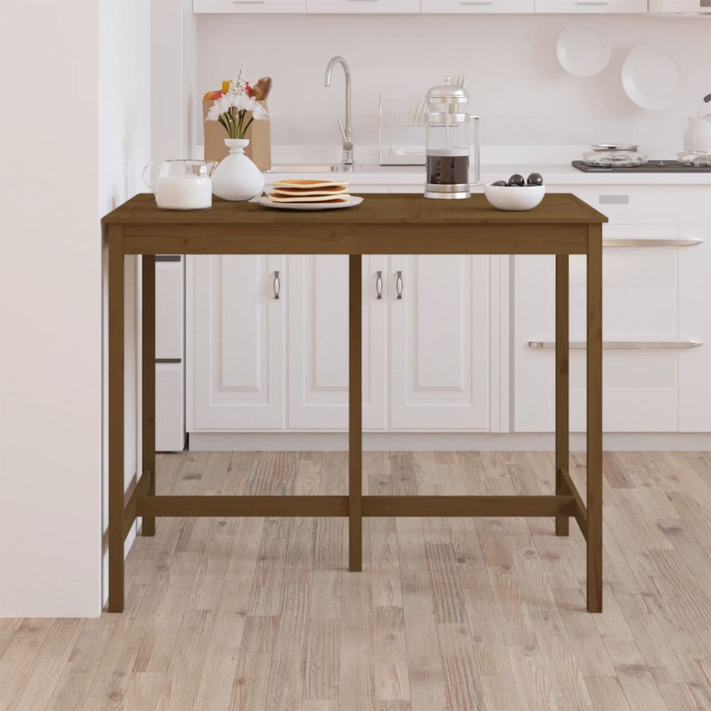 Bartafel Massief Grenenhout 140 x 80 x 110 cm Honingbruin