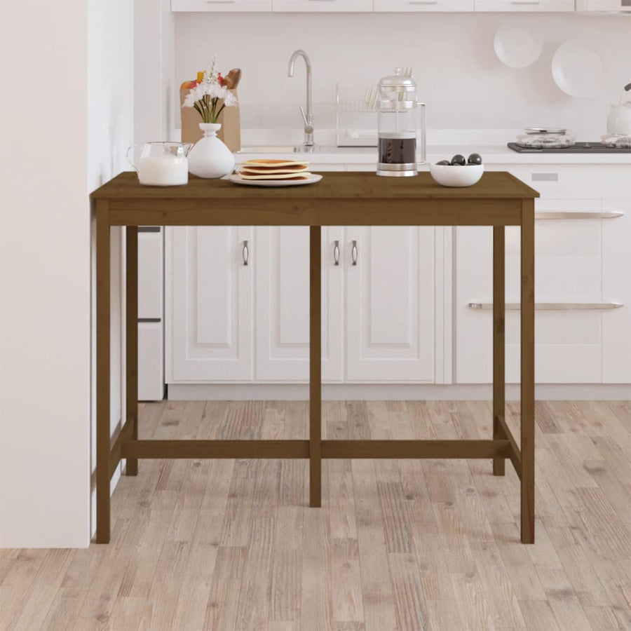 Bartafel Massief Grenenhout 140 x 80 x 110 cm Honingbruin