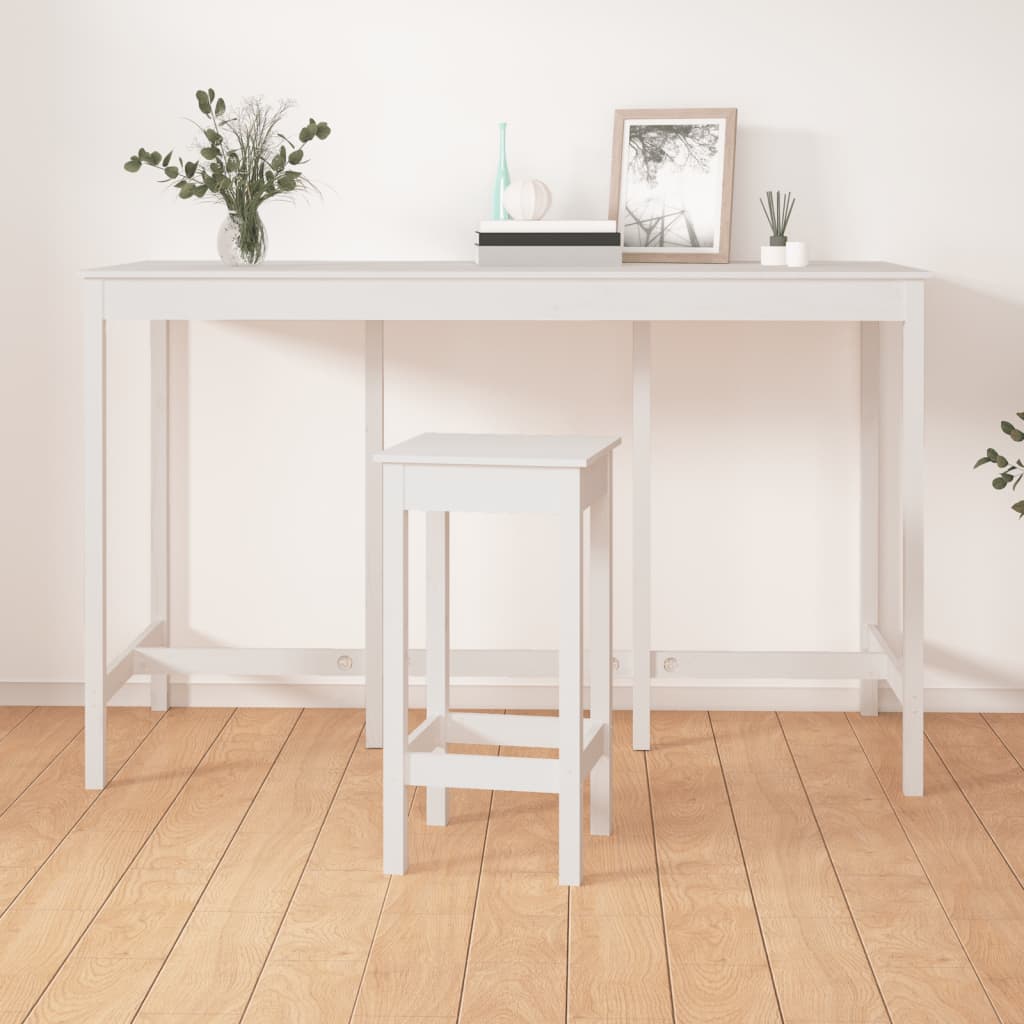 Bartafel 180X80X110 Cm Massief Grenenhout Wit