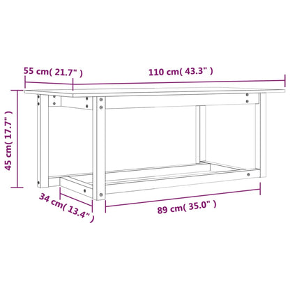 Salontafel Massief Grenenhout 110 x 55 x 45 cm Naturel