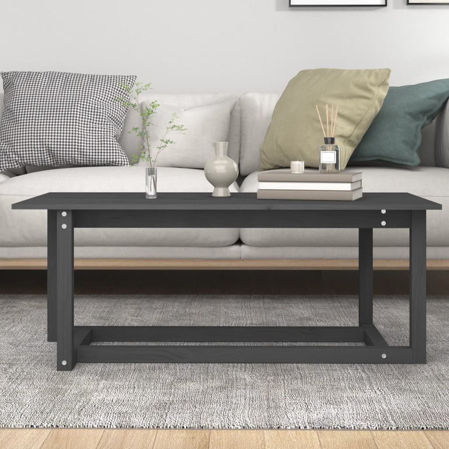 Salontafel 110X55X45 Cm Massief Grenenhout Grijs