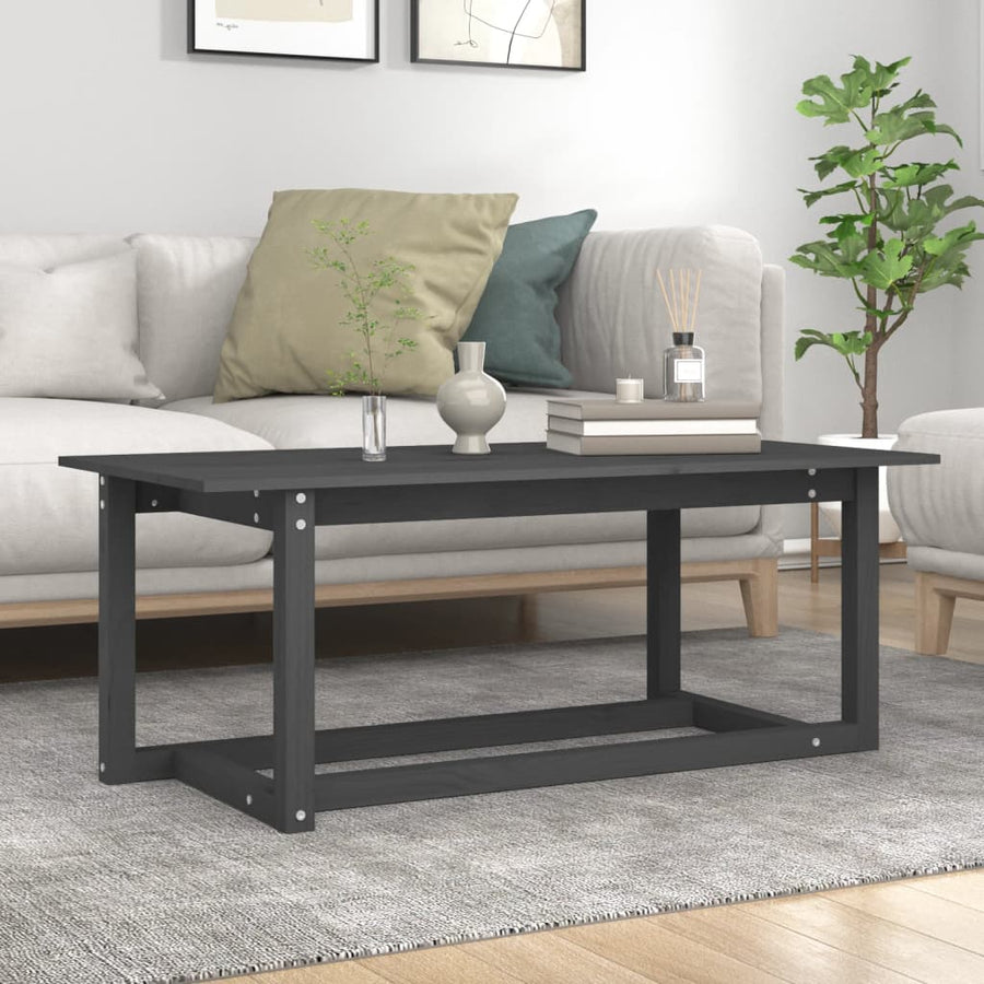 Salontafel 110X55X45 Cm Massief Grenenhout Grijs