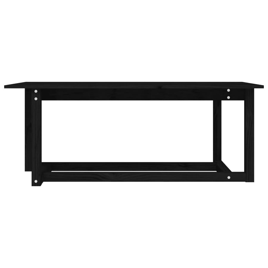 Salontafel Massief Grenenhout 110 x 55 x 45 cm Zwart