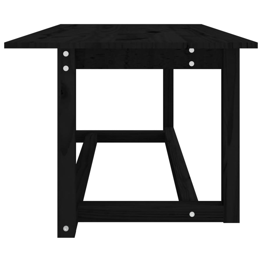 Salontafel Massief Grenenhout 110 x 55 x 45 cm Zwart