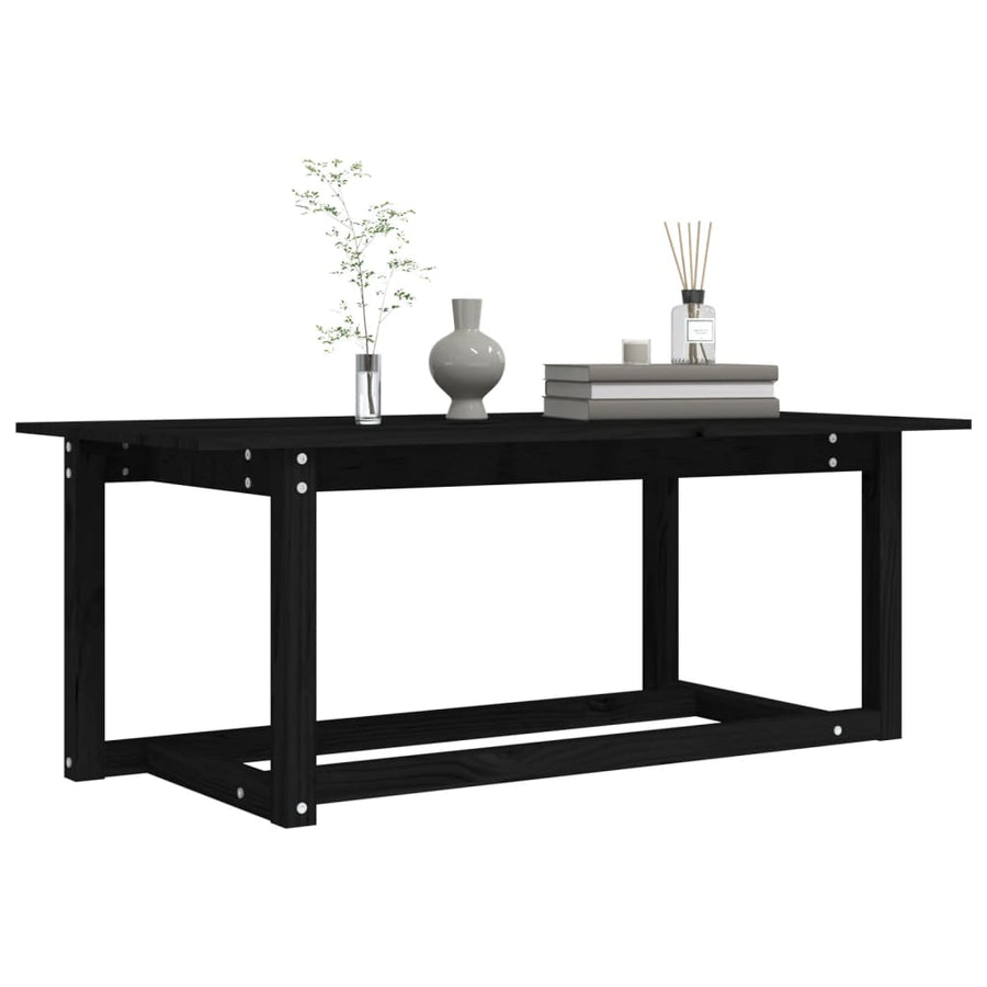 Salontafel Massief Grenenhout 110 x 55 x 45 cm Zwart