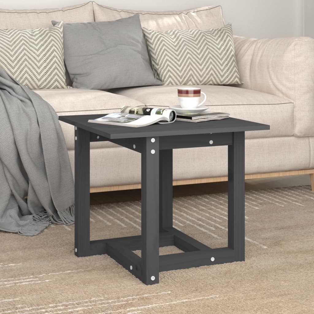 Salontafel 50X50X45 Cm Massief Grenenhout Grijs
