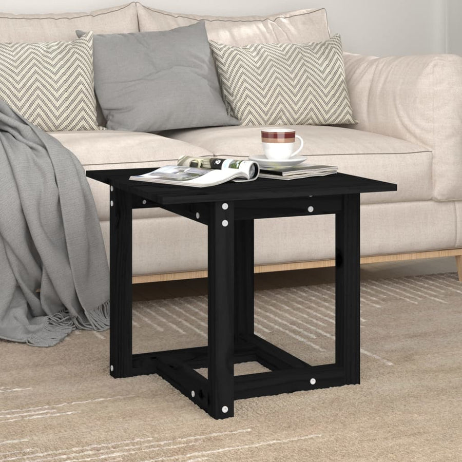 Salontafel 50X50X45 Cm Massief Grenenhout Zwart