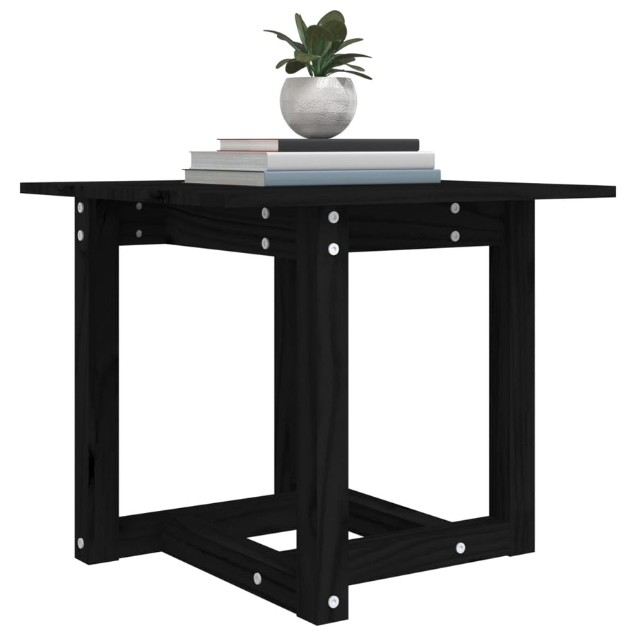 Salontafel 50X50X45 Cm Massief Grenenhout Zwart