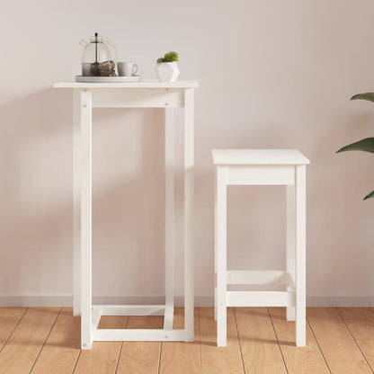 Bartafel 60X60X110 Cm Massief Grenenhout Wit