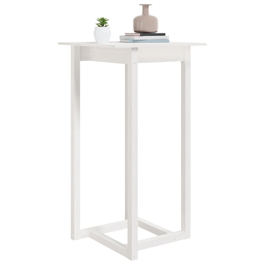 Bartafel 60X60X110 Cm Massief Grenenhout Wit