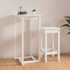 Bartafel 60X60X110 Cm Massief Grenenhout Wit