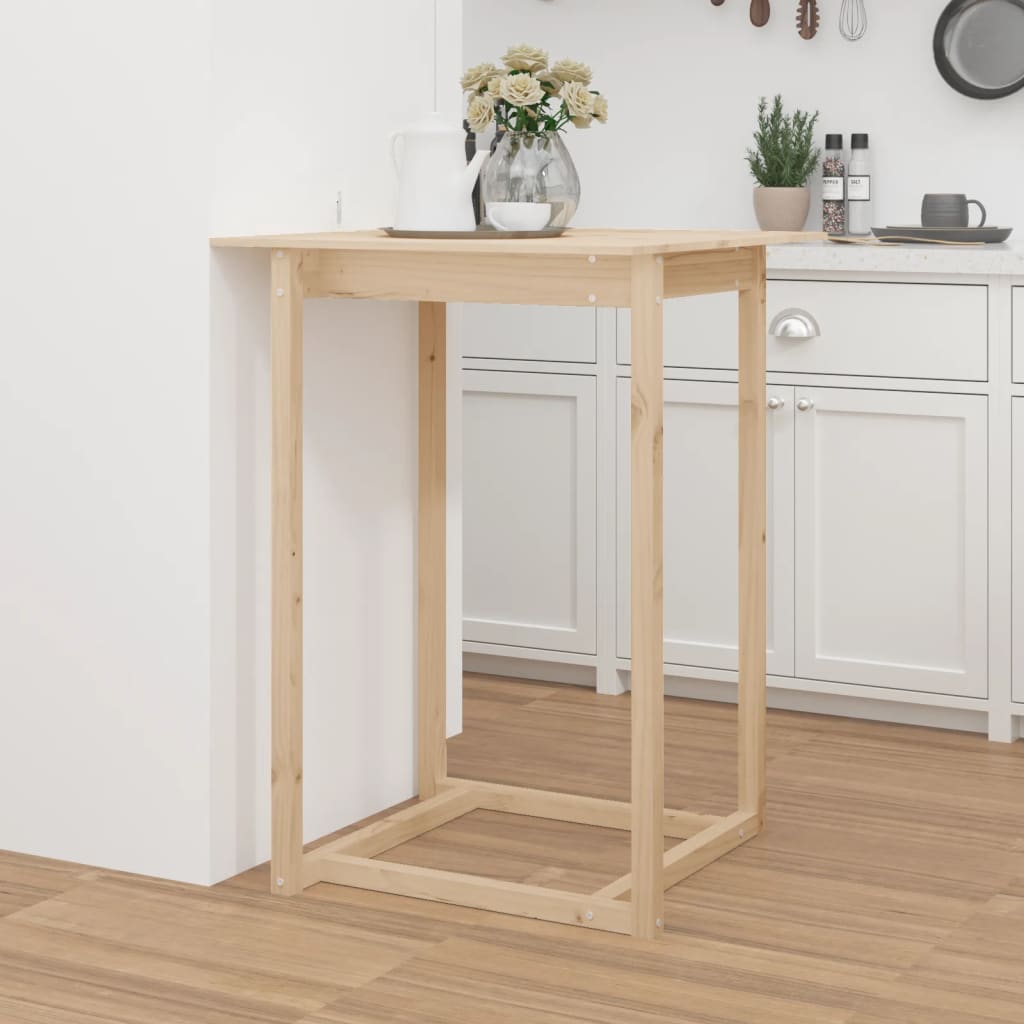 Bartafel Massief Grenenhout 80 x 80 x 110 cm Naturel