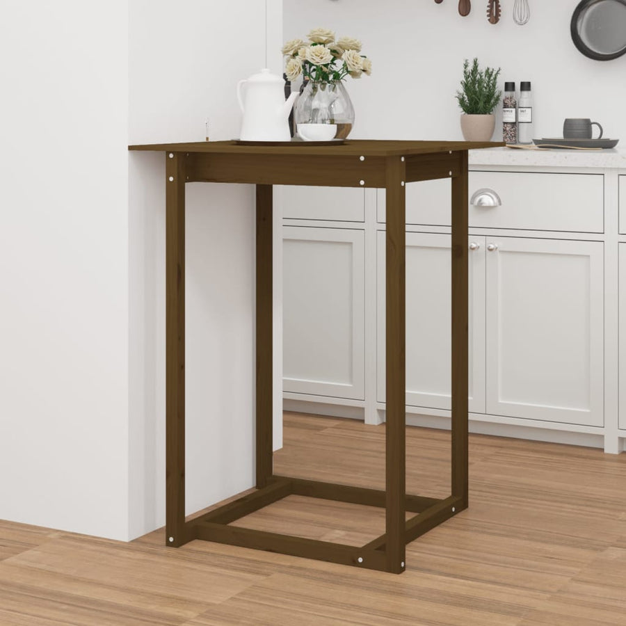 Bartafel Massief Grenenhout 80 x 80 x 110 cm Honingbruin