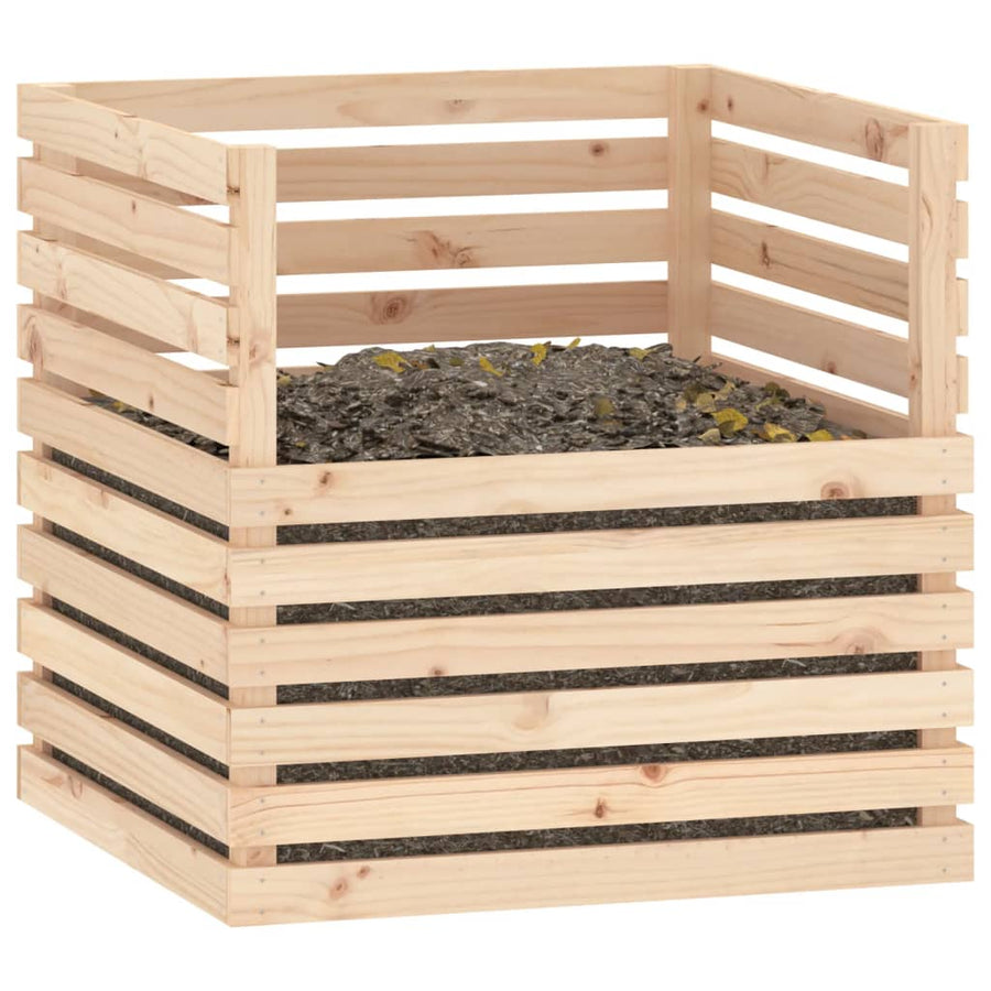 Compostbak Massief Grenenhout 80 x 80 x 78 cm Naturel
