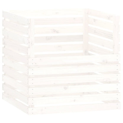 Compostbak Massief Grenenhout 80 x 80 x 78 cm Wit
