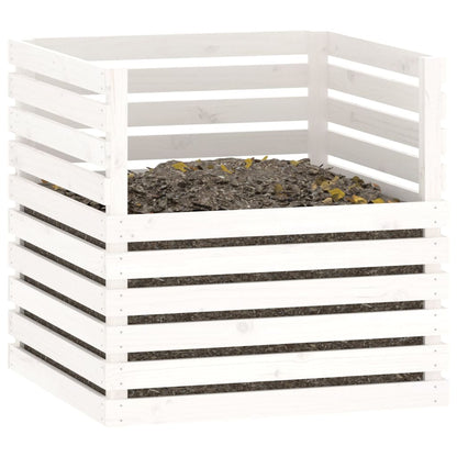 Compostbak Massief Grenenhout 80 x 80 x 78 cm Wit