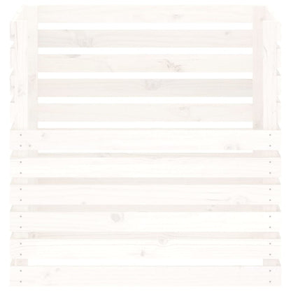 Compostbak Massief Grenenhout 80 x 80 x 78 cm Wit
