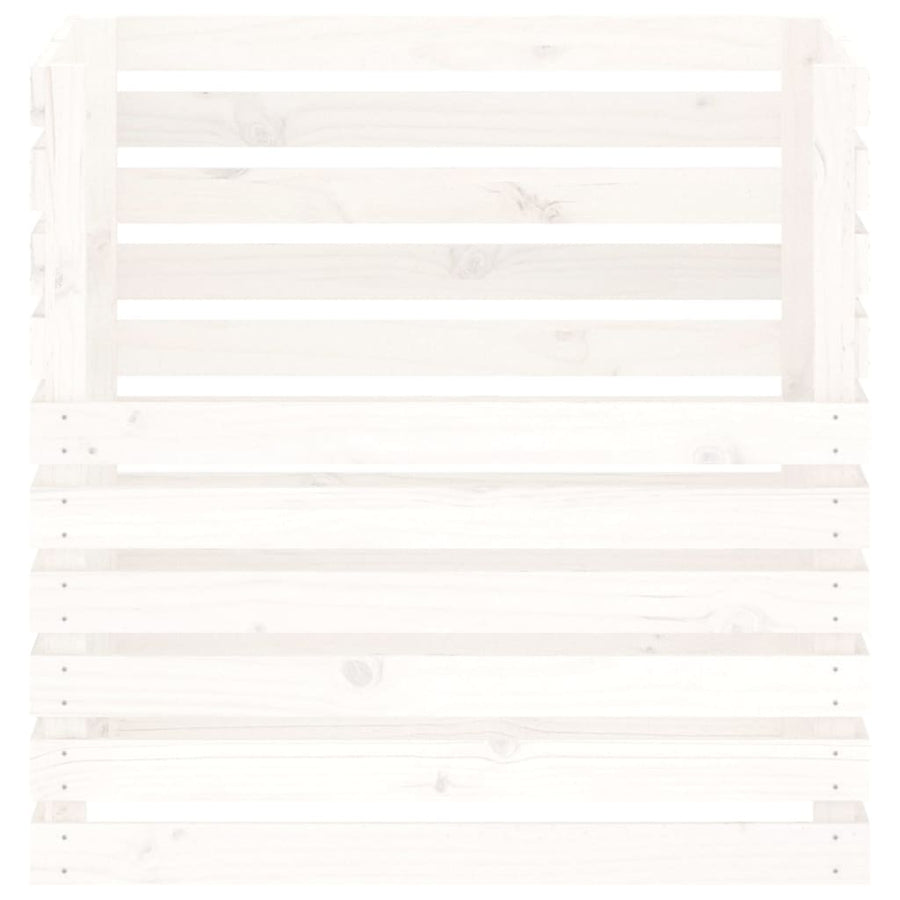 Compostbak Massief Grenenhout 80 x 80 x 78 cm Wit