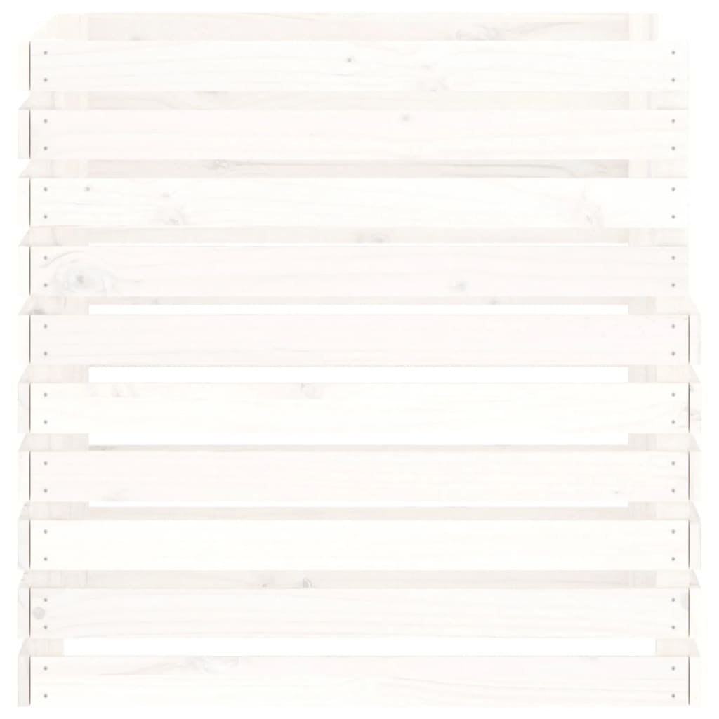 Compostbak Massief Grenenhout 80 x 80 x 78 cm Wit