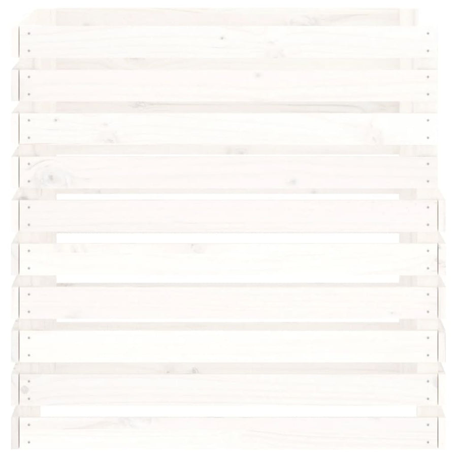 Compostbak Massief Grenenhout 80 x 80 x 78 cm Wit