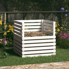 Compost bin 80x80x78 cm solid pine wood white