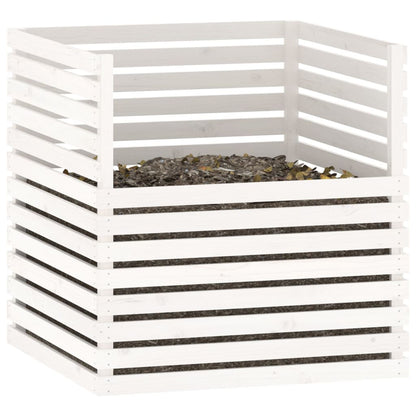 Compostbak Massief Grenenhout 100 x 100 x 102 cm Wit