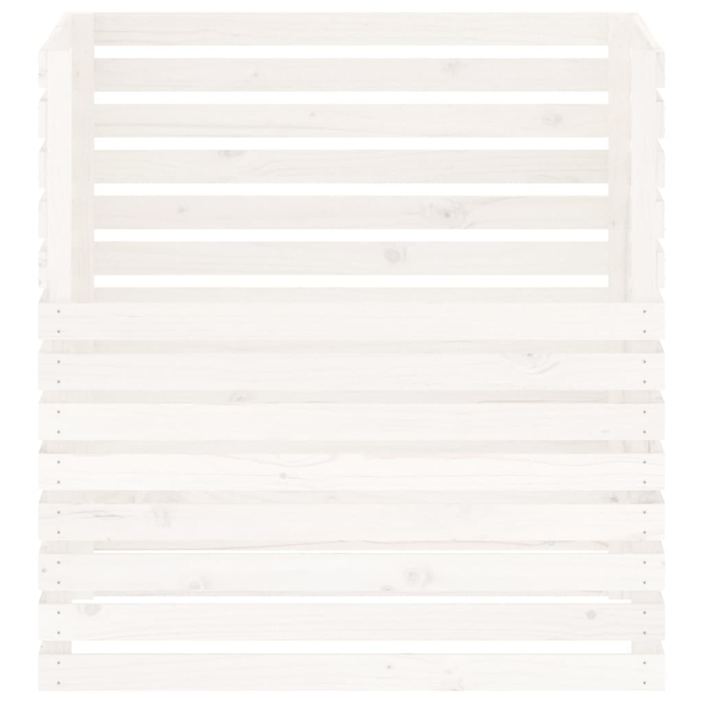 Compostbak Massief Grenenhout 100 x 100 x 102 cm Wit