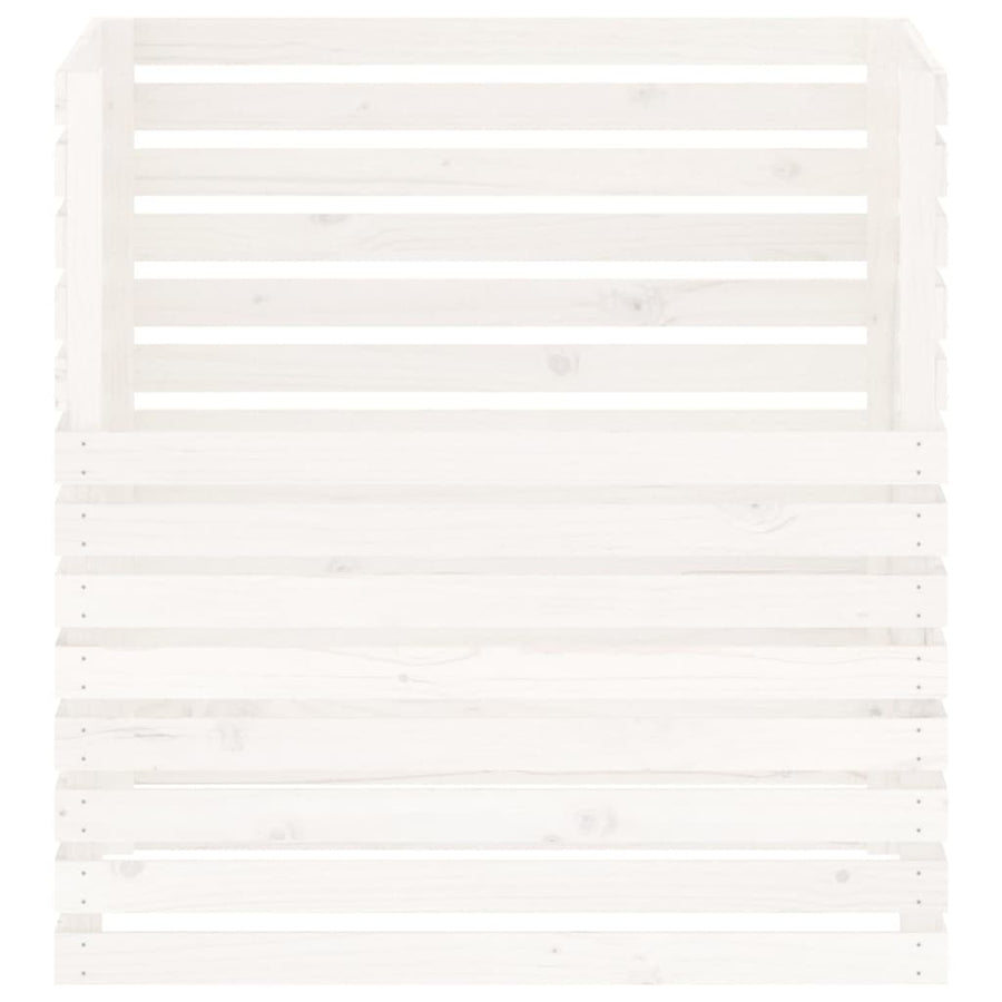 Compostbak Massief Grenenhout 100 x 100 x 102 cm Wit