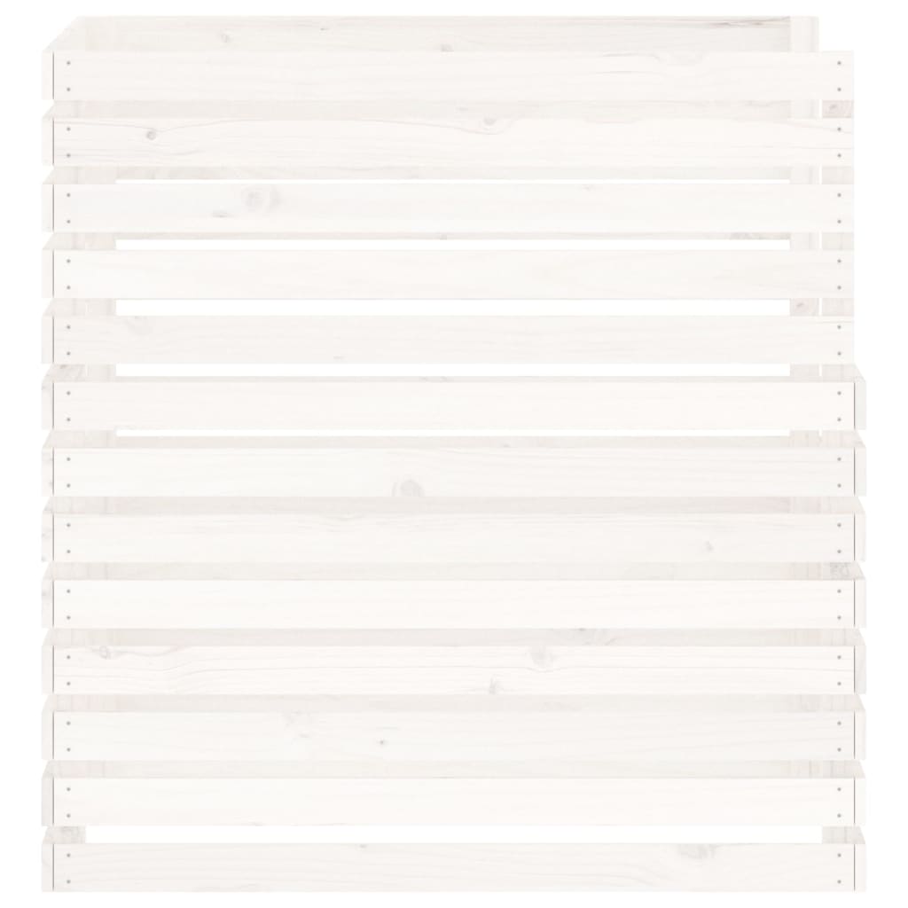 Compostbak Massief Grenenhout 100 x 100 x 102 cm Wit