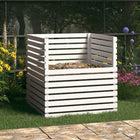 Compostbak 100x100x102 cm massief grenenhout wit