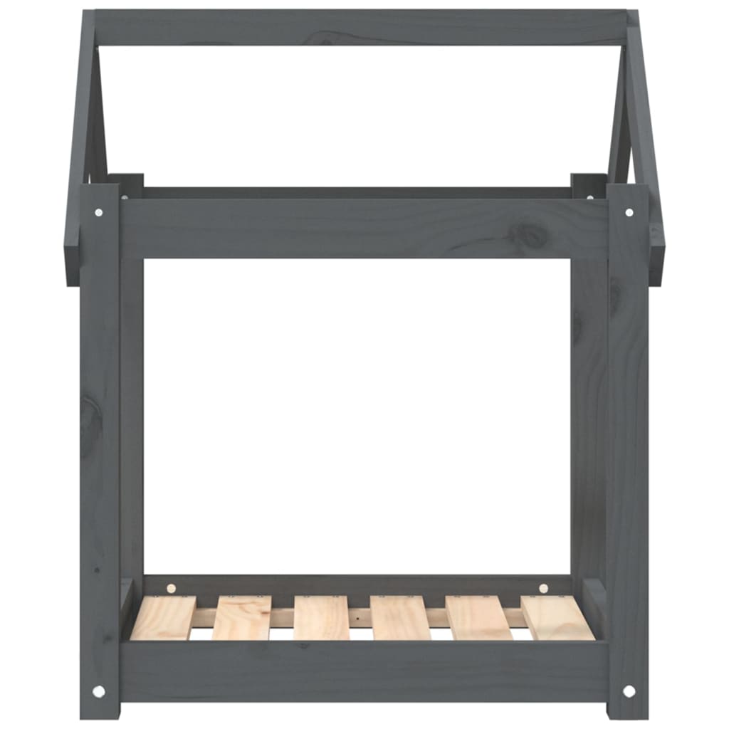 Hondenmand 61x50x70 cm massief grenenhout grijs 61 x 50 x 70 cm Grijs