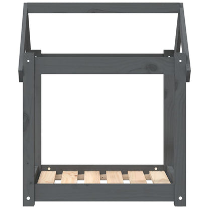 Hondenmand 61x50x70 cm massief grenenhout grijs 61 x 50 x 70 cm Grijs