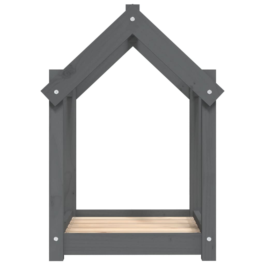 Hondenmand 61x50x70 cm massief grenenhout grijs 61 x 50 x 70 cm Grijs