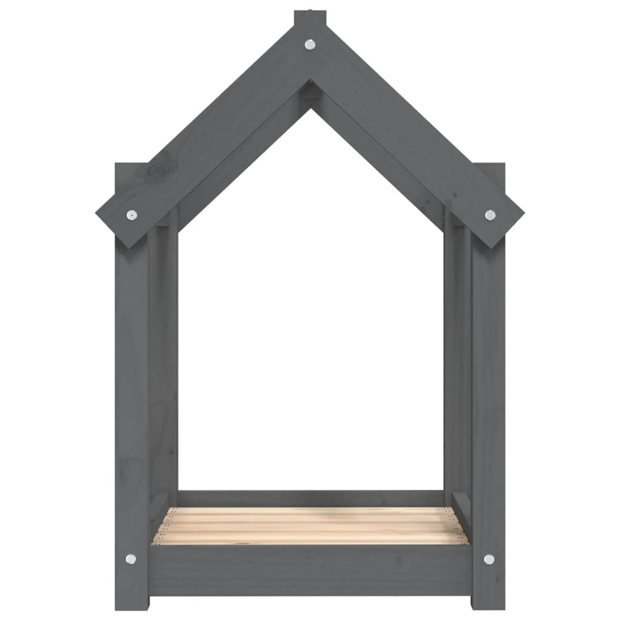 Hondenmand 61x50x70 cm massief grenenhout grijs 61 x 50 x 70 cm Grijs
