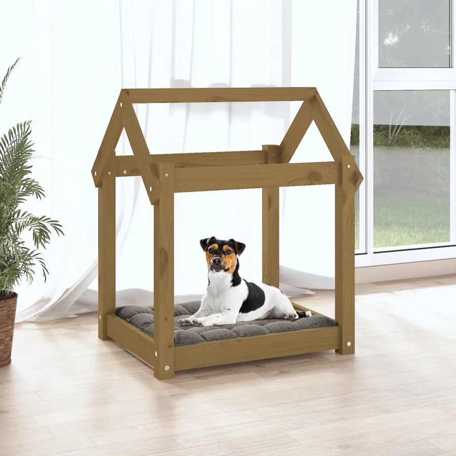 Hondenmand 61x50x70 cm massief grenenhout honingbruin 61 x 50 x 70 cm Honingbruin