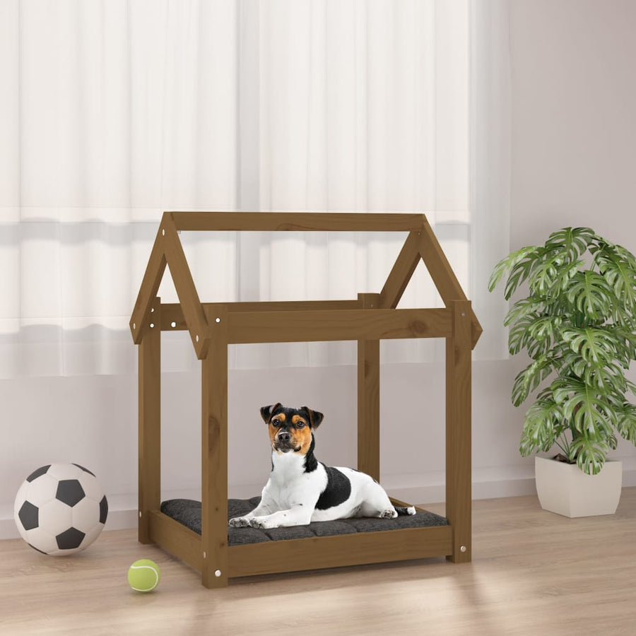 Hondenmand 61x50x70 cm massief grenenhout honingbruin 61 x 50 x 70 cm Honingbruin
