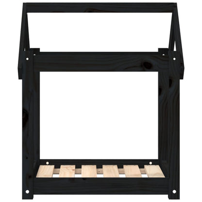 Hondenmand 61x50x70 cm massief grenenhout zwart 61 x 50 x 70 cm Zwart