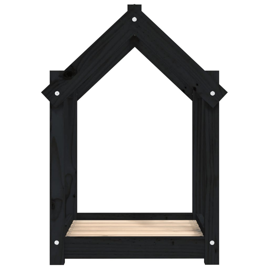 Hondenmand 61x50x70 cm massief grenenhout zwart 61 x 50 x 70 cm Zwart