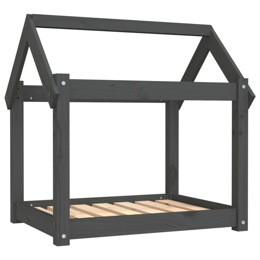 Hondenmand 71x55x70 cm massief grenenhout grijs 71 x 55 x 70 cm Grijs