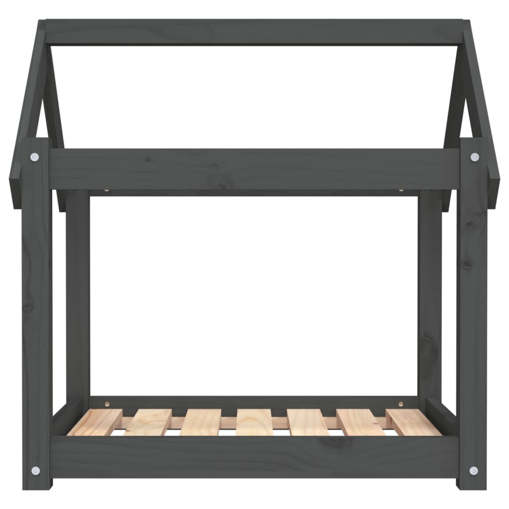 Hondenmand 71x55x70 cm massief grenenhout grijs 71 x 55 x 70 cm Grijs