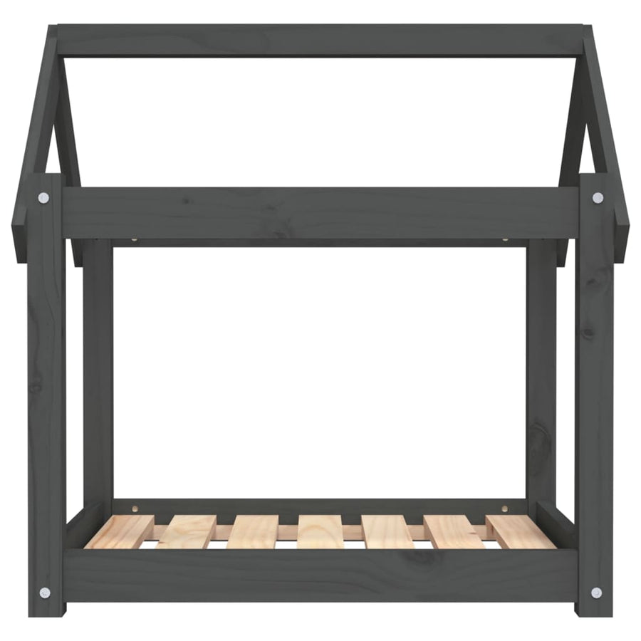 Hondenmand 71x55x70 cm massief grenenhout grijs 71 x 55 x 70 cm Grijs