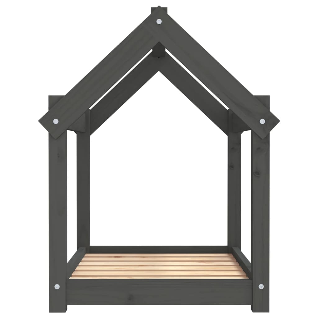 Hondenmand 71x55x70 cm massief grenenhout grijs 71 x 55 x 70 cm Grijs