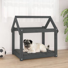 Hondenmand massief grenenhout 71x55x70 cm grijs