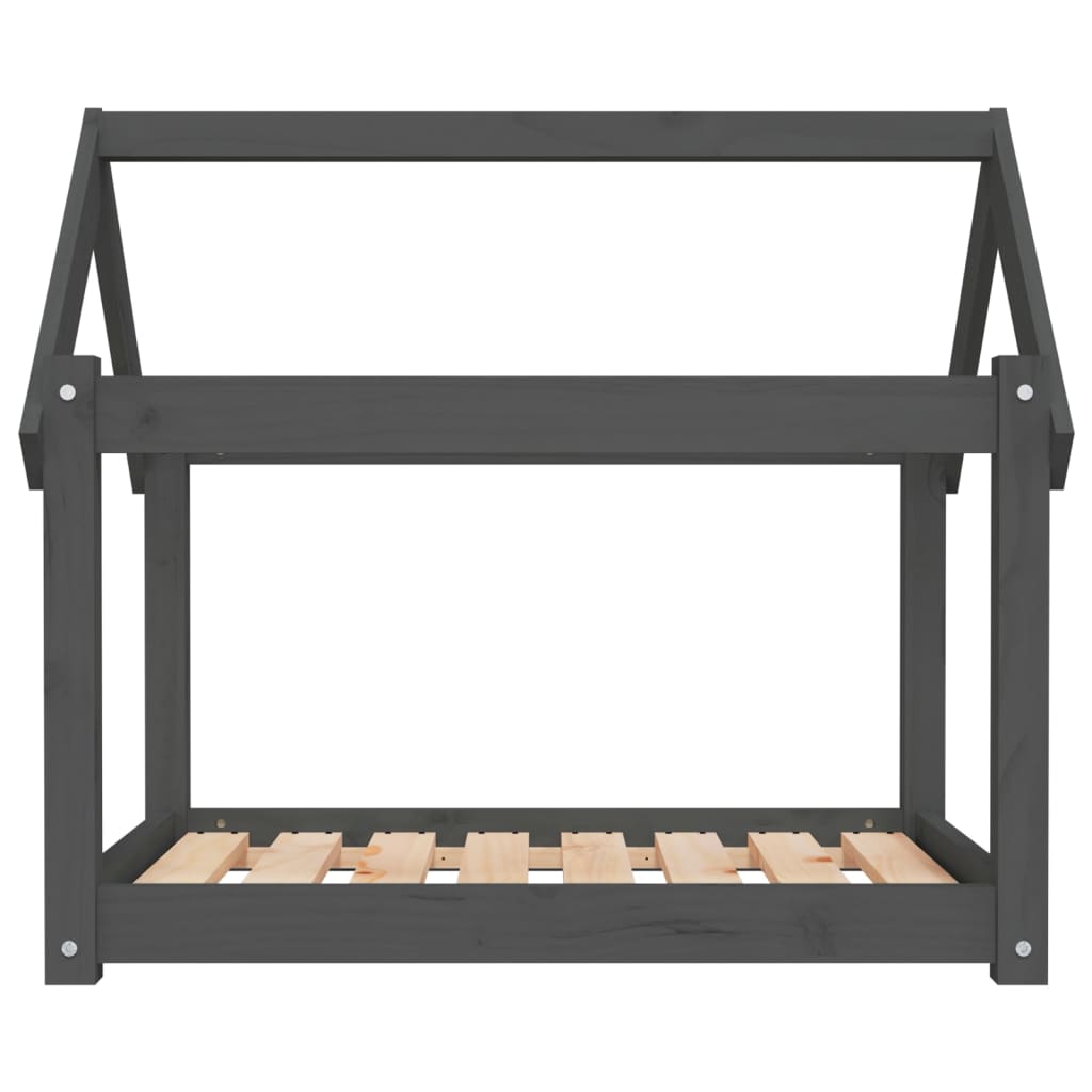 Hondenmand 81x60x70 cm massief grenenhout grijs 81 x 60 x 70 cm Grijs