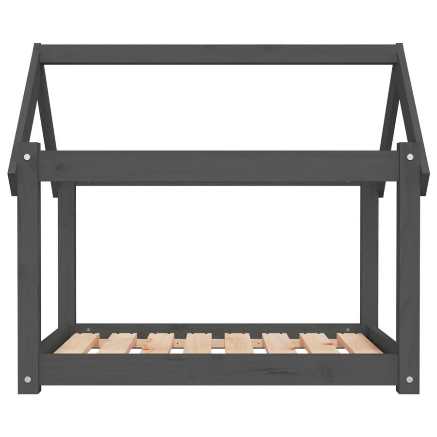 Hondenmand 81x60x70 cm massief grenenhout grijs 81 x 60 x 70 cm Grijs