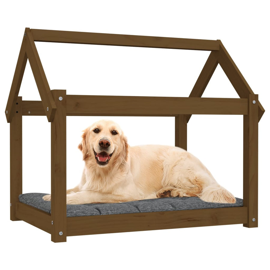 Hondenmand 81x60x70 cm massief grenenhout honingbruin 81 x 60 x 70 cm Honingbruin