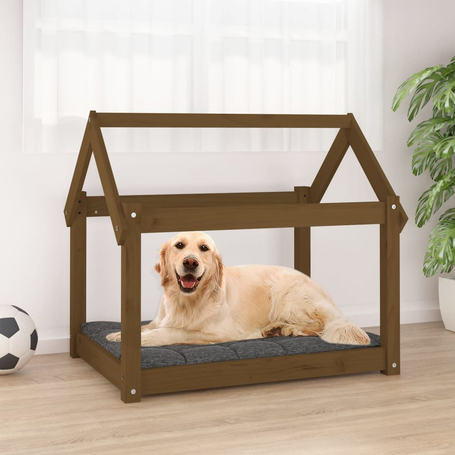 Hondenmand 81x60x70 cm massief grenenhout honingbruin 81 x 60 x 70 cm Honingbruin