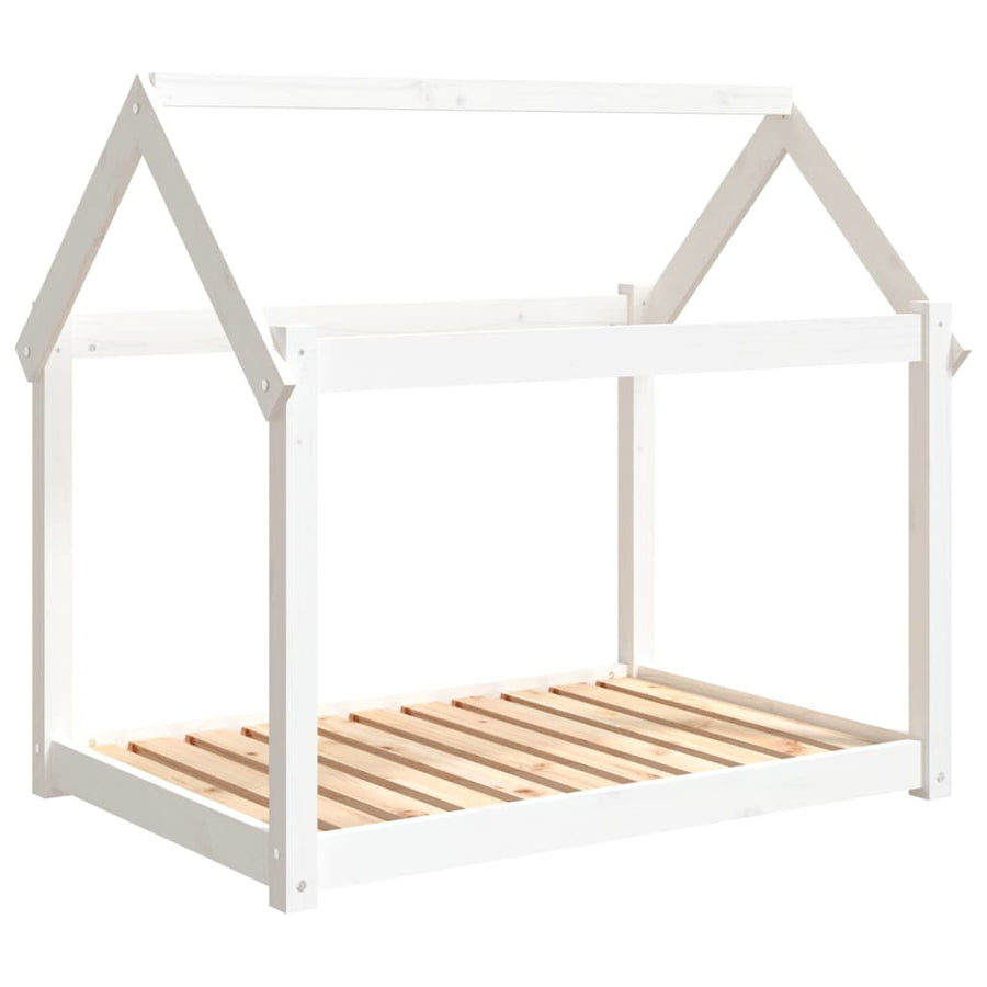 Hondenmand 101x70x90 cm massief grenenhout wit 101 x 70 x 90 cm Wit