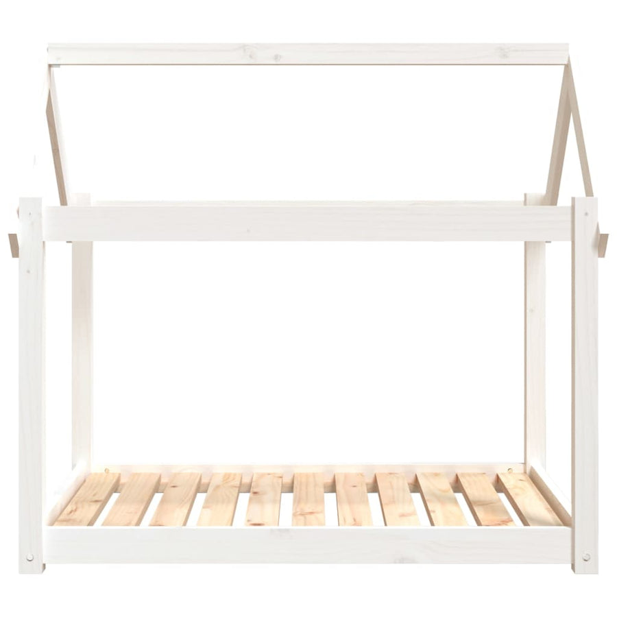 Hondenmand 101x70x90 cm massief grenenhout wit 101 x 70 x 90 cm Wit